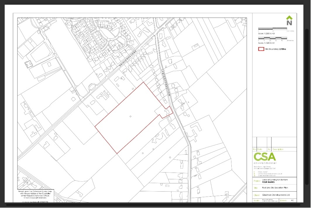 OUTLINE PLANNING APPLICATION FOR 60 HOUSES BEHIND 46 LYMINGTON BOTTOM
